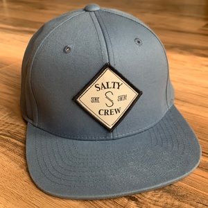 “Salty Crew” SnapBack. Kids OS. Light blue/black